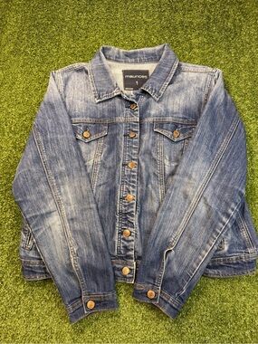 Maurices Stone Wash Jean Denim Jacket Button Down Cotton Spring Fall 1X
